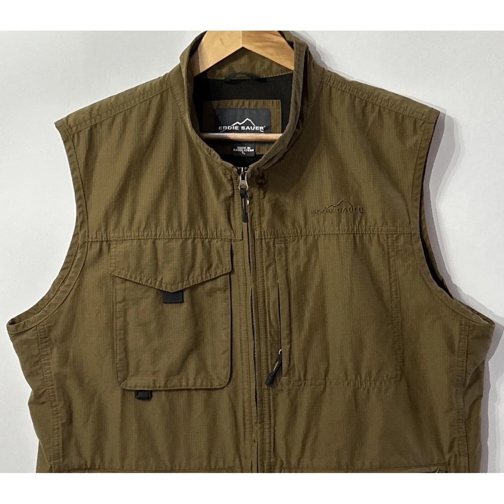 Mens Eddie Bauer Fishing Utility Vest Multiple Pockets Sz Large Tall LT EC - Picture 2 of 8